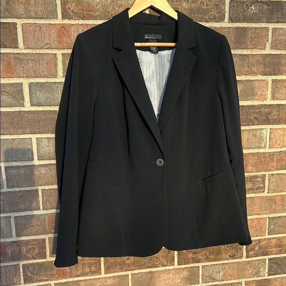 Lane Bryant 16 Black Blazer Business Career Office Professional Old Money Luxury
